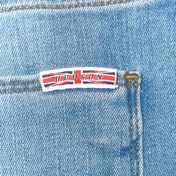 #18- NWOT HUDSON VIVID FRAY HEM DENIM MINISKIRT IN PROPHECY, SIZE 31 - Picture 8 of 9